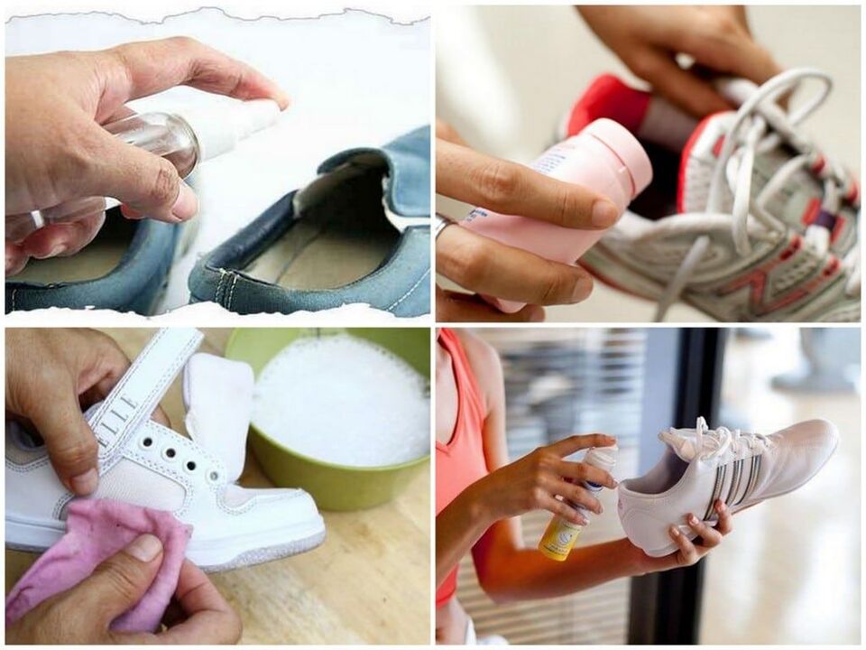 tratamento antisséptico de sapatos